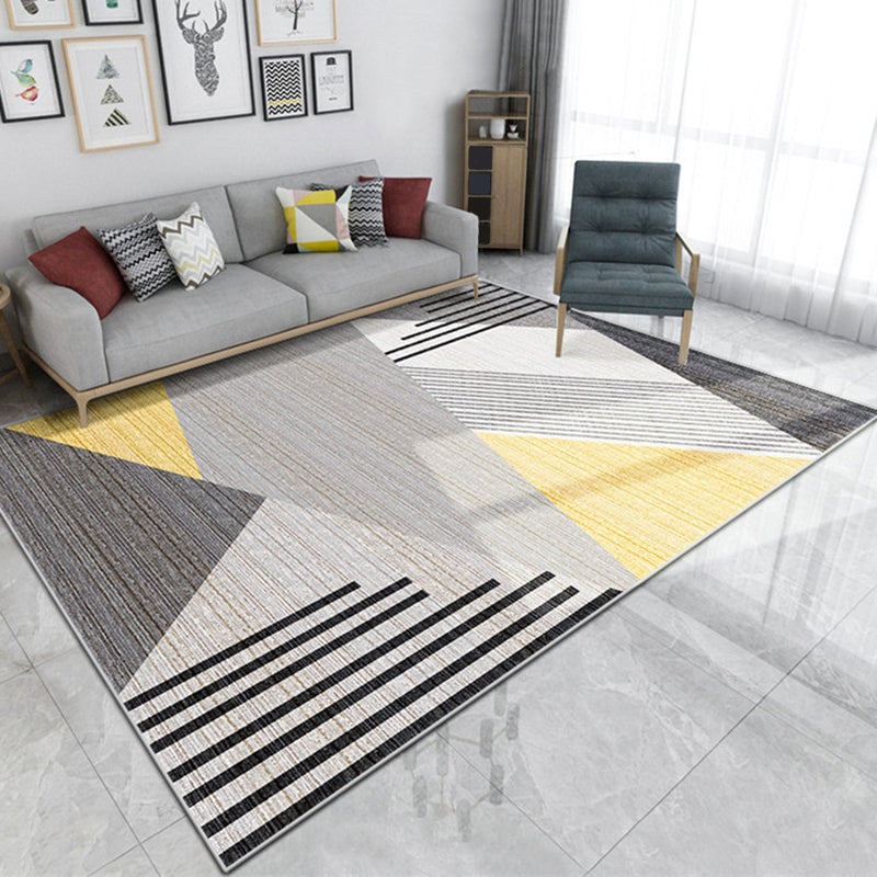 Multicolored Relaxing Rug Synthetics Geometric Printed Area Carpet Non-Slip Backing Easy Care Indoor Rug for Living Room Gray-Khaki Clearhalo 'Area Rug' 'Modern' 'Rugs' Rug' 2463269