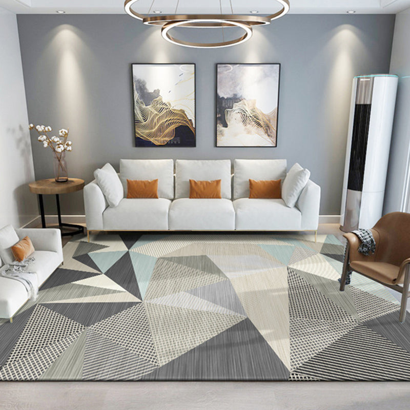 Multicolored Relaxing Rug Synthetics Geometric Printed Area Carpet Non-Slip Backing Easy Care Indoor Rug for Living Room Grey Clearhalo 'Area Rug' 'Modern' 'Rugs' Rug' 2463270