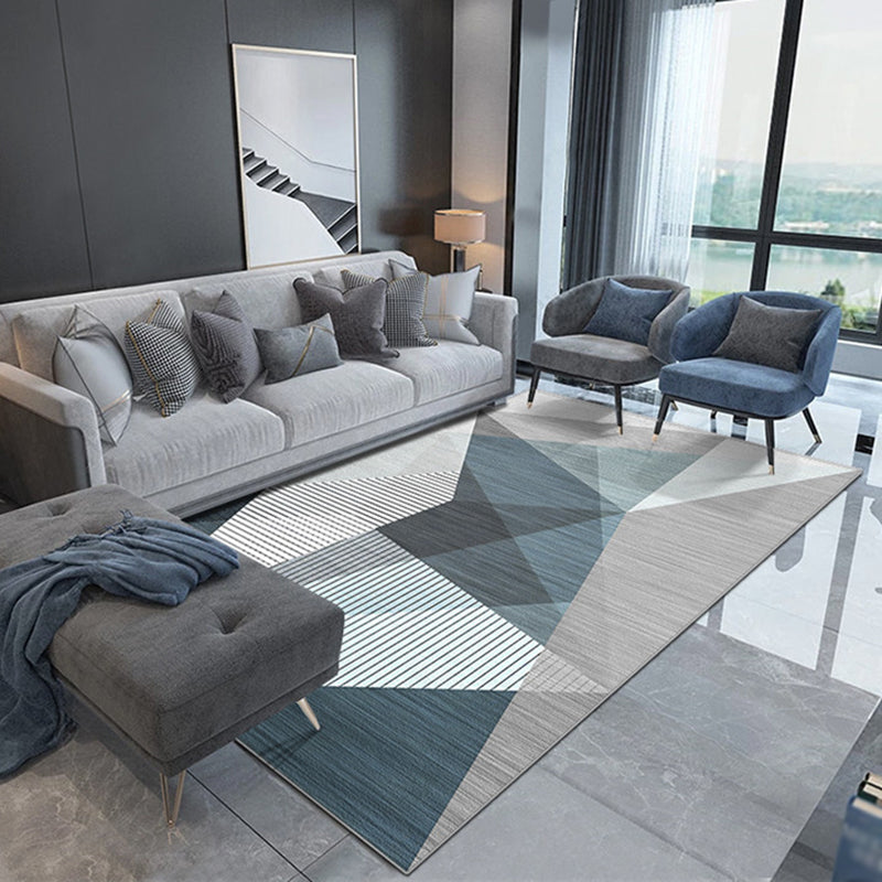 Multicolored Relaxing Rug Synthetics Geometric Printed Area Carpet Non-Slip Backing Easy Care Indoor Rug for Living Room Gray Blue Clearhalo 'Area Rug' 'Modern' 'Rugs' Rug' 2463272