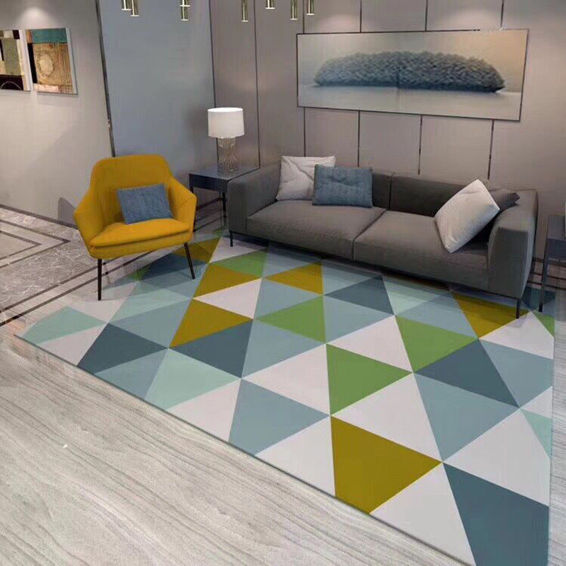 Minimalist Geometric Printed Rug Multi Color Polypropylene Area Carpet Non-Slip Backing Easy Care Indoor Rug for Parlor Blue Clearhalo 'Area Rug' 'Modern' 'Rugs' Rug' 2463289
