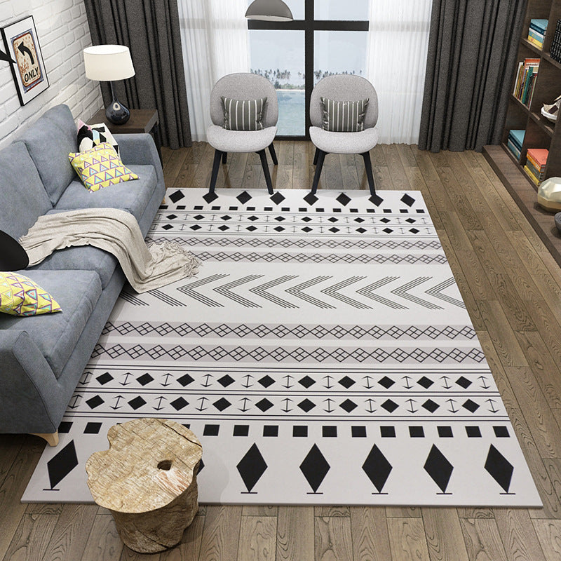 Minimalist Geometric Printed Rug Multi Color Polypropylene Area Carpet Non-Slip Backing Easy Care Indoor Rug for Parlor Grey Clearhalo 'Area Rug' 'Modern' 'Rugs' Rug' 2463292
