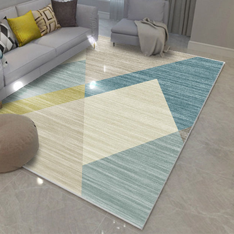 Comfort Geometric Printed Rug Multicolored Polyster Area Carpet Anti-Slip Backing Stain-Resistant Indoor Rug for Living Room Light Blue-Yellow Clearhalo 'Area Rug' 'Modern' 'Rugs' Rug' 2463299