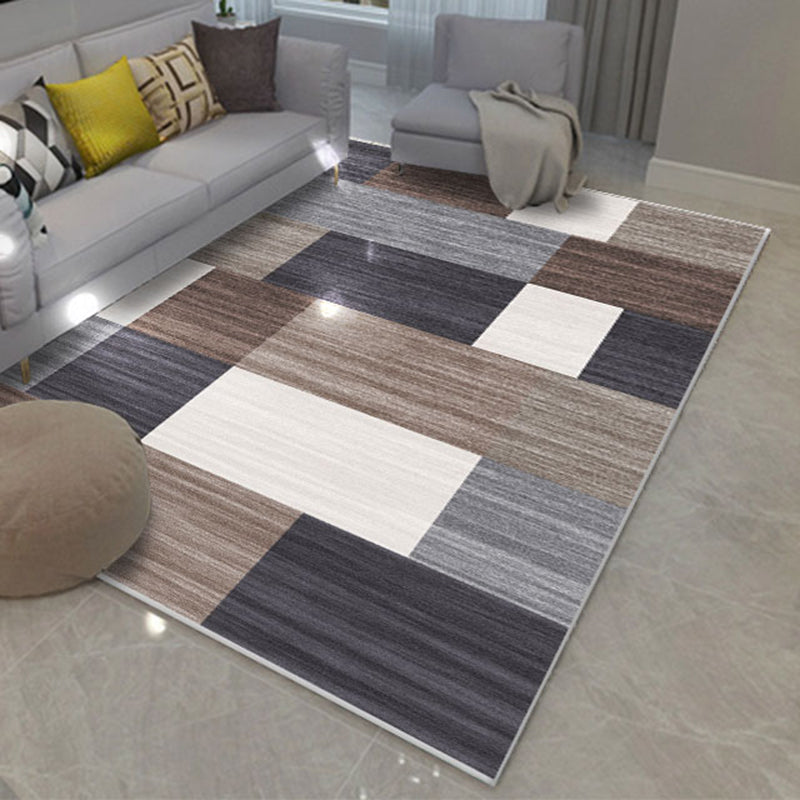 Comfort Geometric Printed Rug Multicolored Polyster Area Carpet Anti-Slip Backing Stain-Resistant Indoor Rug for Living Room Brown Clearhalo 'Area Rug' 'Modern' 'Rugs' Rug' 2463309