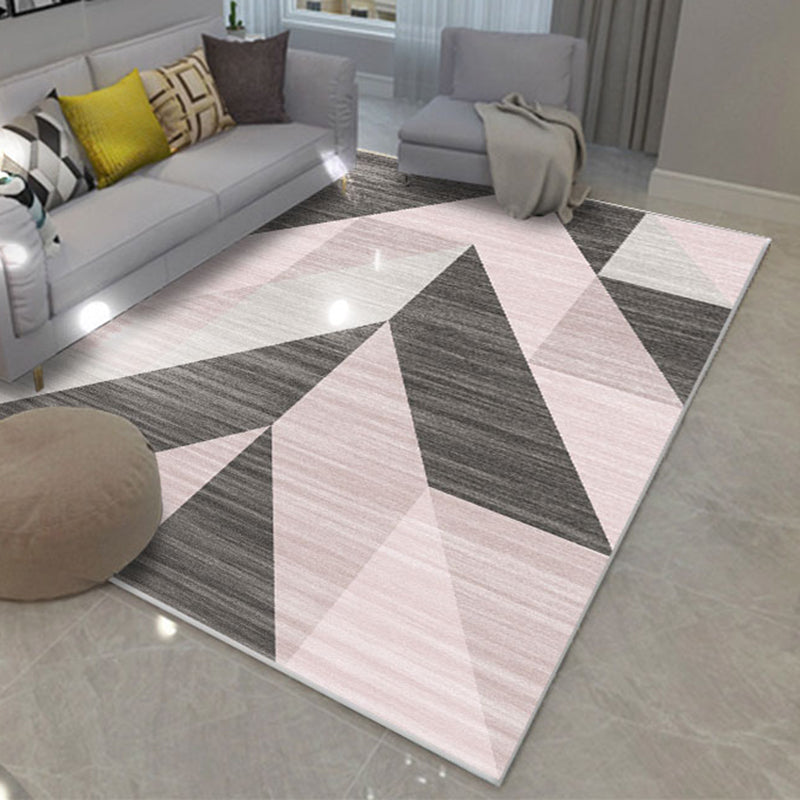 Comfort Geometric Printed Rug Multicolored Polyster Area Carpet Anti-Slip Backing Stain-Resistant Indoor Rug for Living Room Gray-Pink Clearhalo 'Area Rug' 'Modern' 'Rugs' Rug' 2463310