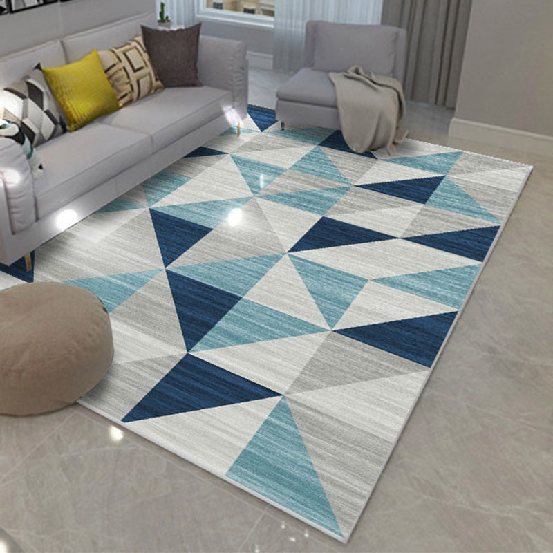 Comfort Geometric Printed Rug Multicolored Polyster Area Carpet Anti-Slip Backing Stain-Resistant Indoor Rug for Living Room Gray Blue Clearhalo 'Area Rug' 'Modern' 'Rugs' Rug' 2463311