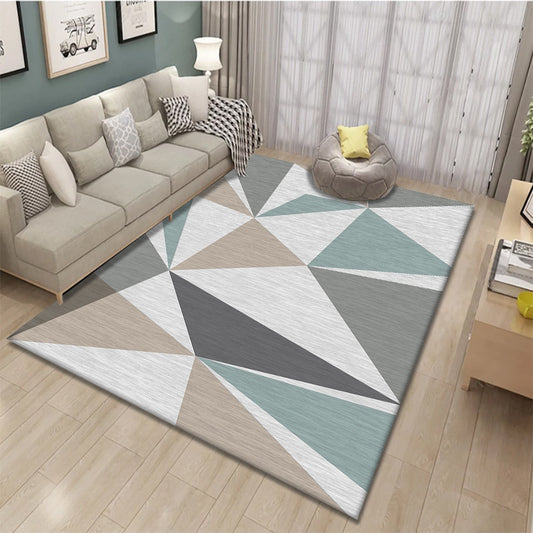 Nordic Geometric Printed Rug Multicolor Polypropylene Area Carpet Pet Friendly Easy Care Area Rug for Living Room Green Clearhalo 'Area Rug' 'Modern' 'Rugs' Rug' 2463334