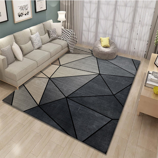 Nordic Geometric Printed Rug Multicolor Polypropylene Area Carpet Pet Friendly Easy Care Area Rug for Living Room Dark Gray-Black Clearhalo 'Area Rug' 'Modern' 'Rugs' Rug' 2463336