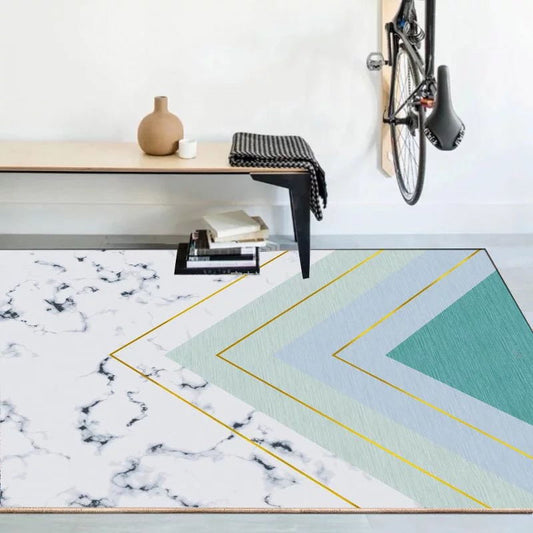 Multicolored Scandianvian Rug Polyster Geo Printed Indoor Rug Anti-Slip Backing Stain-Resistant Area Carpet for Decor Aqua Clearhalo 'Area Rug' 'Modern' 'Rugs' Rug' 2463365