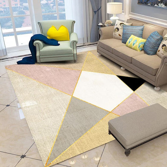 Multicolored Scandianvian Rug Polyster Geo Printed Indoor Rug Anti-Slip Backing Stain-Resistant Area Carpet for Decor Yellow Clearhalo 'Area Rug' 'Modern' 'Rugs' Rug' 2463367