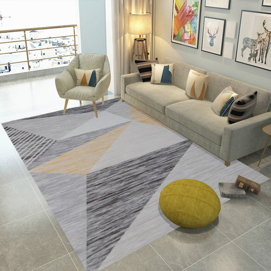 Nordic Living Room Rug Multicolored Geo Printed Area Carpet Polyster Non-Slip Backing Washable Indoor Rug Gray-Khaki Clearhalo 'Area Rug' 'Modern' 'Rugs' Rug' 2463378