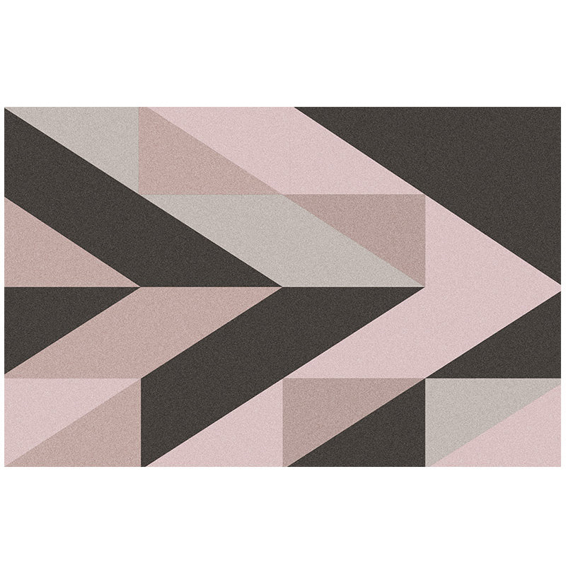 Modern Geometric Print Rug Multicolored Polyster Area Carpet Non-Slip Machine Washable Area Rug for Bedroom Pink Clearhalo 'Area Rug' 'Modern' 'Rugs' Rug' 2463392