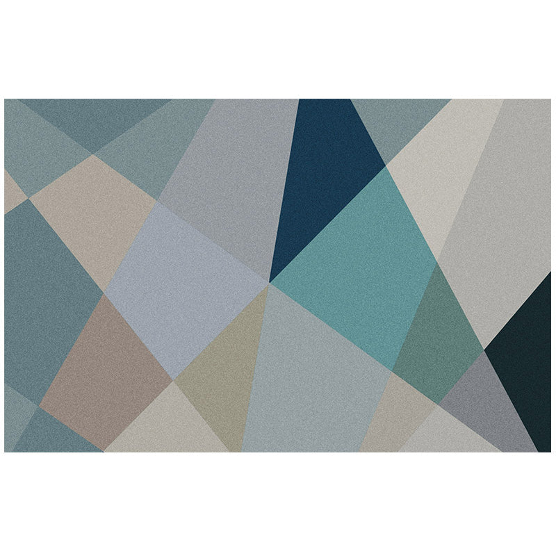 Modern Geometric Print Rug Multicolored Polyster Area Carpet Non-Slip Machine Washable Area Rug for Bedroom Lake Blue Clearhalo 'Area Rug' 'Modern' 'Rugs' Rug' 2463403
