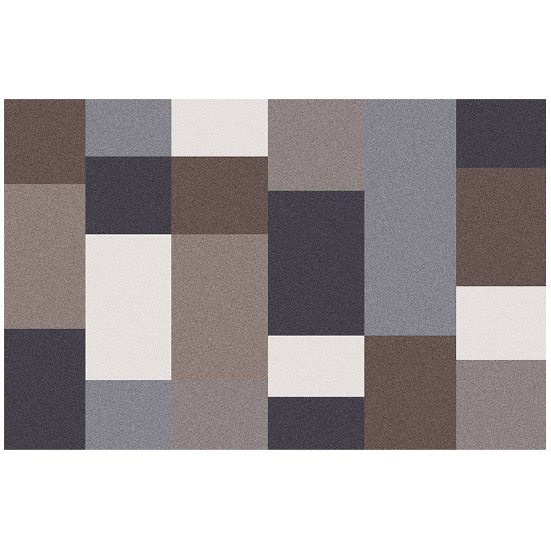 Modern Geometric Print Rug Multicolored Polyster Area Carpet Non-Slip Machine Washable Area Rug for Bedroom Brown Clearhalo 'Area Rug' 'Modern' 'Rugs' Rug' 2463405