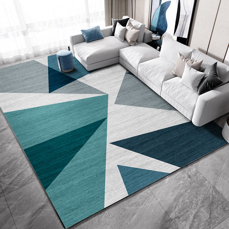 Casual Living Room Rug Multi Color Geo Printed Indoor Rug Anti-Slip Backing Washable Easy Care Area Carpet Green Clearhalo 'Area Rug' 'Modern' 'Rugs' Rug' 2463416