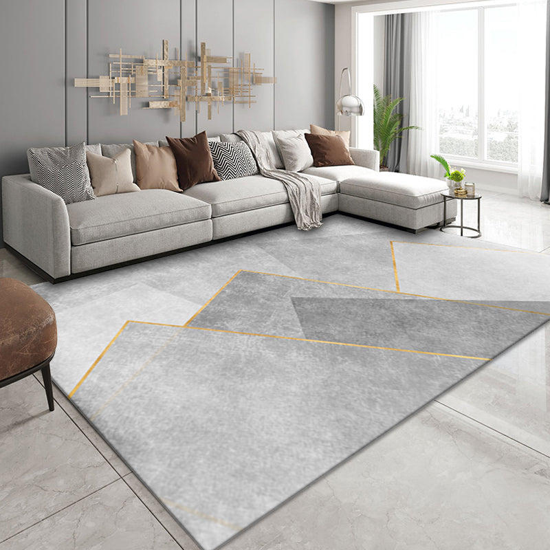 Multi Color Trendy Rug Polyster Geo Printed Area Carpet Non-Slip Backing Pet Friendly Easy Care Indoor Rug for Parlor Grey Clearhalo 'Area Rug' 'Modern' 'Rugs' Rug' 2463435