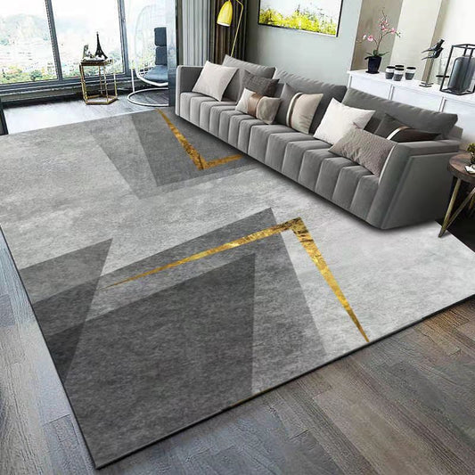 Multi Color Trendy Rug Polyster Geo Printed Area Carpet Non-Slip Backing Pet Friendly Easy Care Indoor Rug for Parlor Dark Gray Clearhalo 'Area Rug' 'Modern' 'Rugs' Rug' 2463445