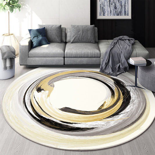 Scandinavian Geo Printed Rug Multi Color Polyster Area Carpet Pet Friendly Easy Care Area Rug for Decoration Yellow-White Clearhalo 'Area Rug' 'Modern' 'Rugs' Rug' 2463447