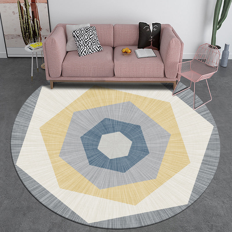 Scandinavian Geo Printed Rug Multi Color Polyster Area Carpet Pet Friendly Easy Care Area Rug for Decoration Grey Clearhalo 'Area Rug' 'Modern' 'Rugs' Rug' 2463449