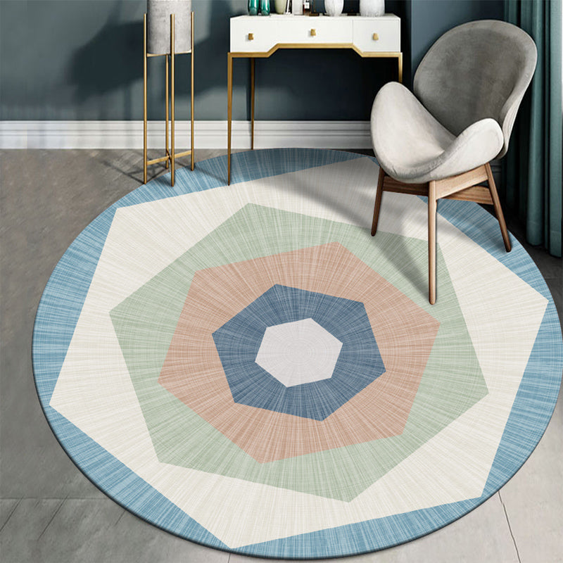 Scandinavian Geo Printed Rug Multi Color Polyster Area Carpet Pet Friendly Easy Care Area Rug for Decoration Blue Clearhalo 'Area Rug' 'Modern' 'Rugs' Rug' 2463450