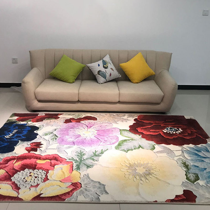 Nordic Decoration Rug Multi Colored Geometric Printed Area Carpet Synthetics Anti-Slip Pet Friendly Indoor Rug Red-Yellow Clearhalo 'Area Rug' 'Modern' 'Rugs' Rug' 2463458