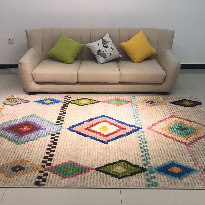 Nordic Decoration Rug Multi Colored Geometric Printed Area Carpet Synthetics Anti-Slip Pet Friendly Indoor Rug Camel Clearhalo 'Area Rug' 'Modern' 'Rugs' Rug' 2463460