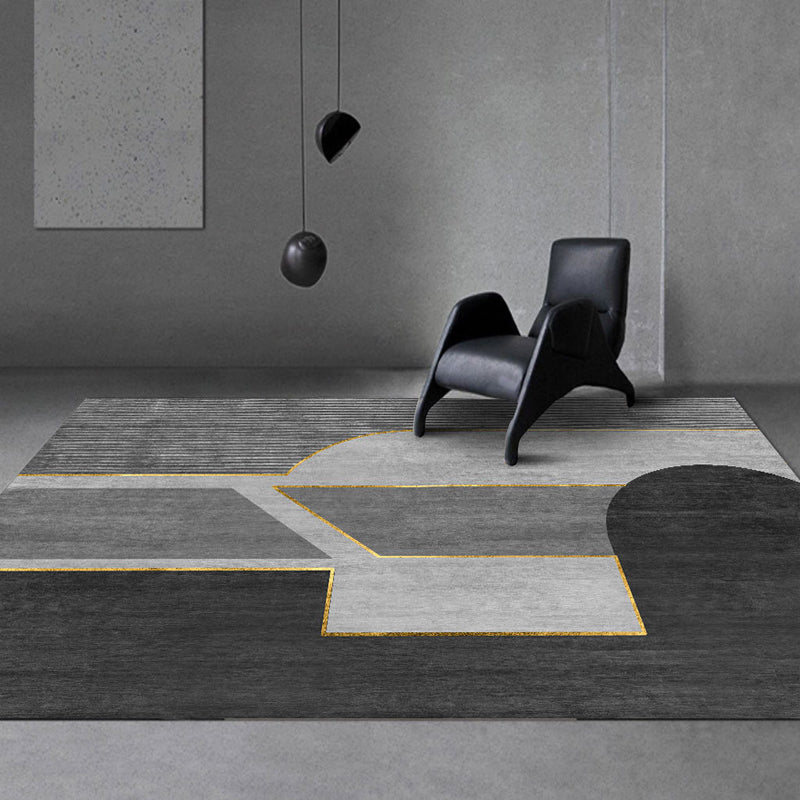 Multi Color Modern Rug Polyster Geo Printed Indoor Rug Anti-Slip Stain-Resistant Area Carpet for Living Room Smoke Gray Clearhalo 'Area Rug' 'Modern' 'Rugs' Rug' 2463476