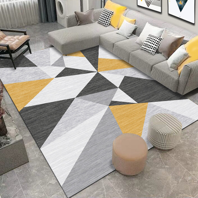 Simple Geo Printed Rug Multi Color Polyster Area Carpet Non-Slip Backing Pet Friendly Washable Indoor Rug for Parlor Clearhalo 'Area Rug' 'Modern' 'Rugs' Rug' 2463479