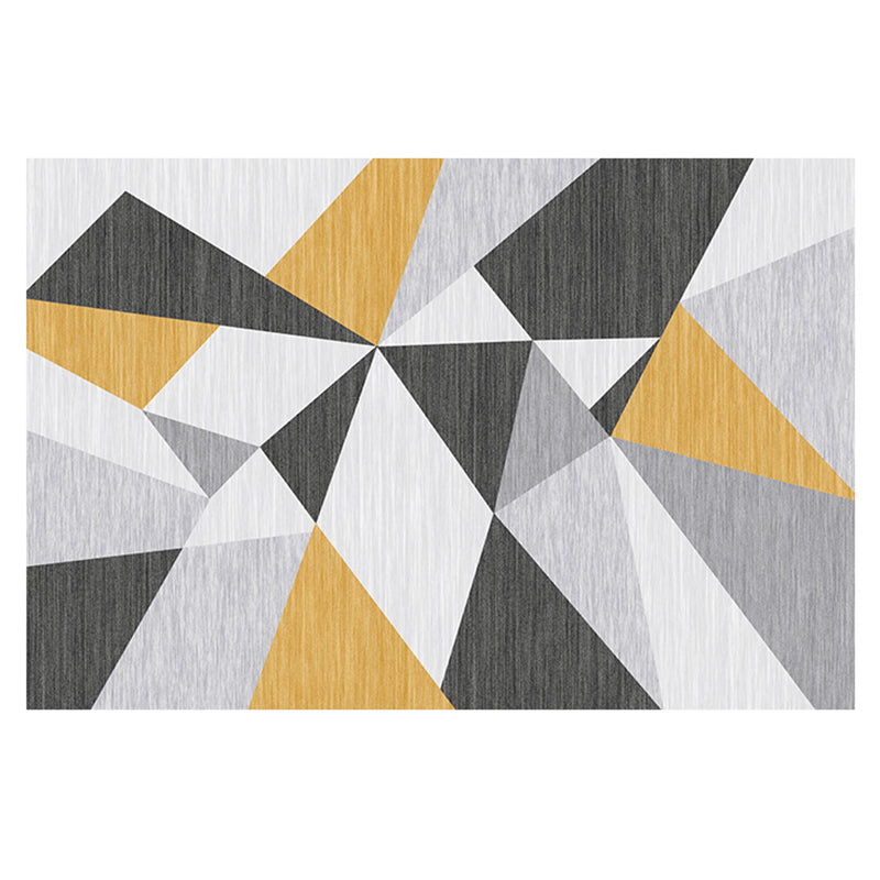 Simple Geo Printed Rug Multi Color Polyster Area Carpet Non-Slip Backing Pet Friendly Washable Indoor Rug for Parlor Yellow Clearhalo 'Area Rug' 'Modern' 'Rugs' Rug' 2463480