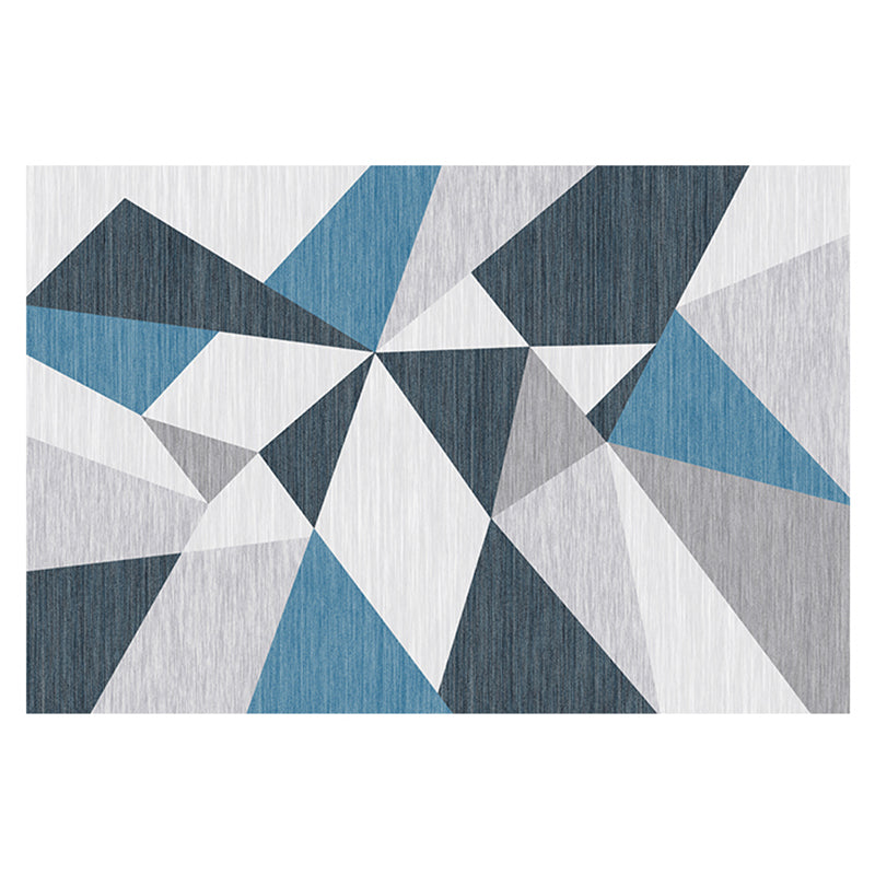 Simple Geo Printed Rug Multi Color Polyster Area Carpet Non-Slip Backing Pet Friendly Washable Indoor Rug for Parlor Blue Clearhalo 'Area Rug' 'Modern' 'Rugs' Rug' 2463481
