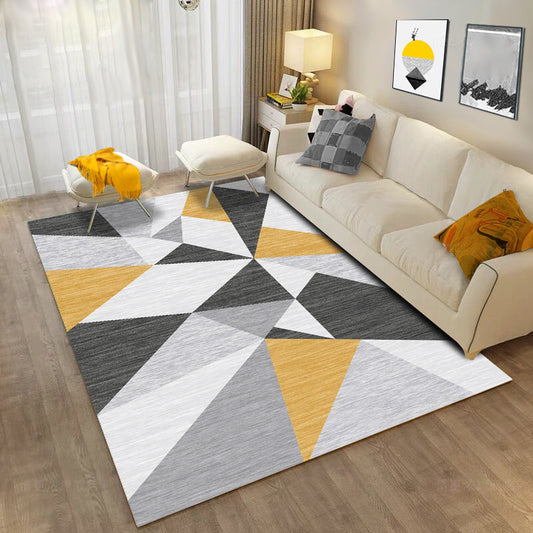 Simple Geo Printed Rug Multi Color Polyster Area Carpet Non-Slip Backing Pet Friendly Washable Indoor Rug for Parlor Clearhalo 'Area Rug' 'Modern' 'Rugs' Rug' 2463482