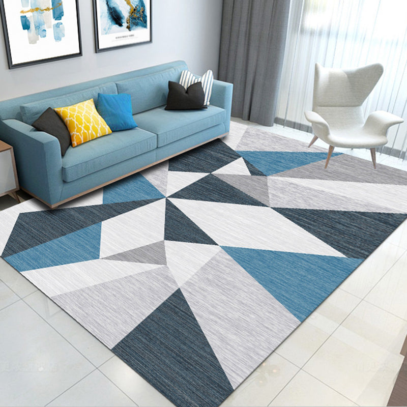 Simple Geo Printed Rug Multi Color Polyster Area Carpet Non-Slip Backing Pet Friendly Washable Indoor Rug for Parlor Clearhalo 'Area Rug' 'Modern' 'Rugs' Rug' 2463483