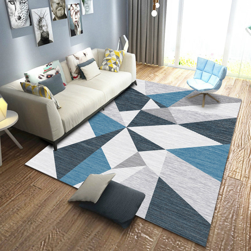 Simple Geo Printed Rug Multi Color Polyster Area Carpet Non-Slip Backing Pet Friendly Washable Indoor Rug for Parlor Clearhalo 'Area Rug' 'Modern' 'Rugs' Rug' 2463484