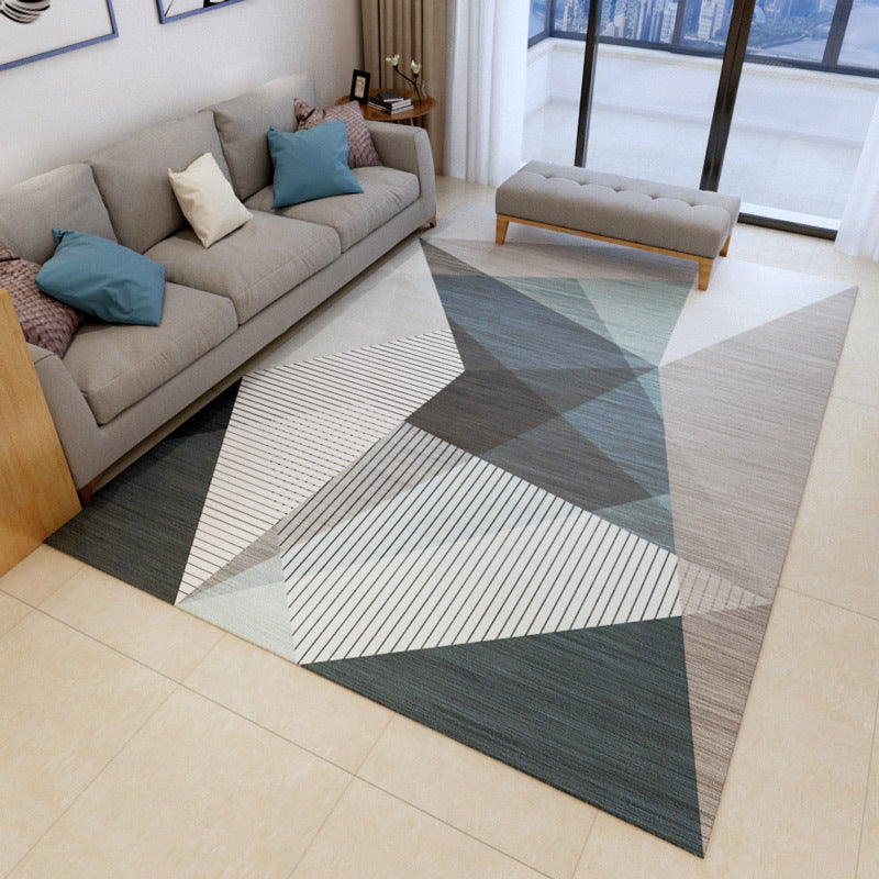 Casual Living Room Rug Multi Color Geometric Printed Indoor Rug Synthetics Pet Friendly Machine Washable Carpet Blue Clearhalo 'Area Rug' 'Modern' 'Rugs' Rug' 2463488