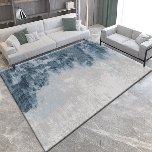 Casual Living Room Rug Multi Color Geometric Printed Indoor Rug Synthetics Pet Friendly Machine Washable Carpet Denim Blue Clearhalo 'Area Rug' 'Modern' 'Rugs' Rug' 2463496