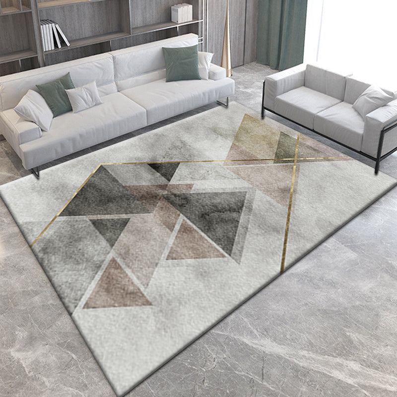 Casual Living Room Rug Multi Color Geometric Printed Indoor Rug Synthetics Pet Friendly Machine Washable Carpet Cream Gray Clearhalo 'Area Rug' 'Modern' 'Rugs' Rug' 2463500