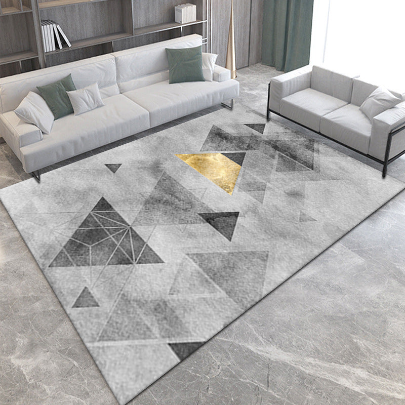 Casual Living Room Rug Multi Color Geometric Printed Indoor Rug Synthetics Pet Friendly Machine Washable Carpet Smoke Gray Clearhalo 'Area Rug' 'Modern' 'Rugs' Rug' 2463502