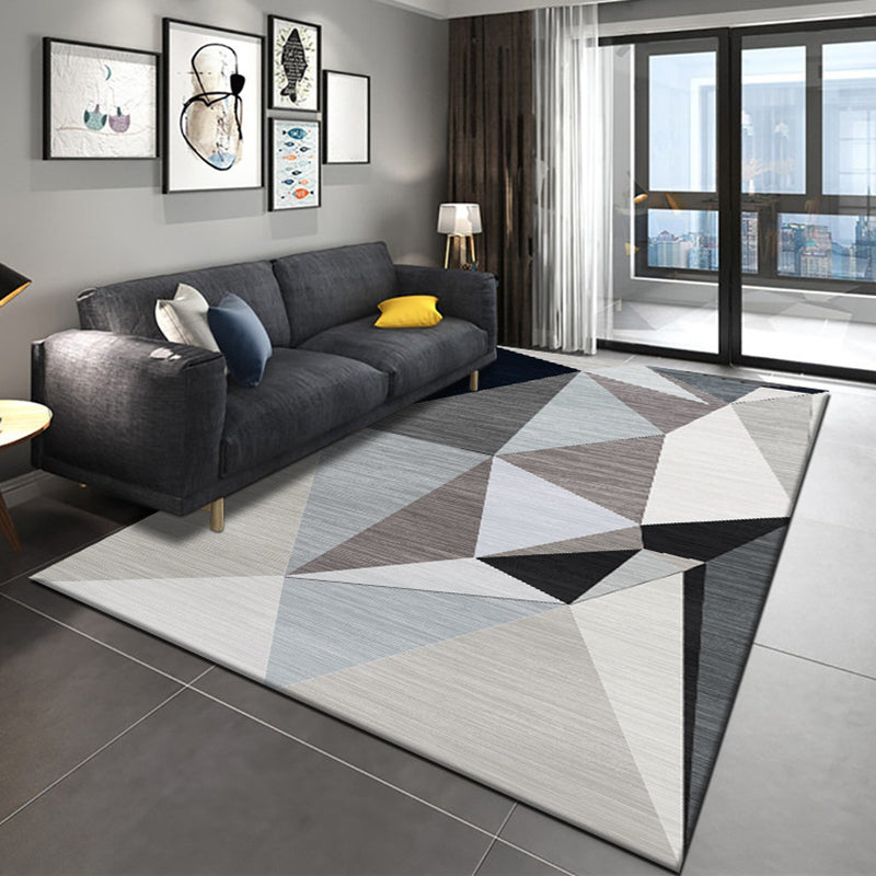 Casual Living Room Rug Multi Color Geometric Printed Indoor Rug Synthetics Pet Friendly Machine Washable Carpet Gray Blue Clearhalo 'Area Rug' 'Modern' 'Rugs' Rug' 2463506