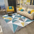 Contemporary Geo Pattern Rug Multi Color Polypropylene Indoor Rug Anti-Slip Backing Easy Care Area Carpet for Parlor Blue Clearhalo 'Area Rug' 'Modern' 'Rugs' Rug' 2463510