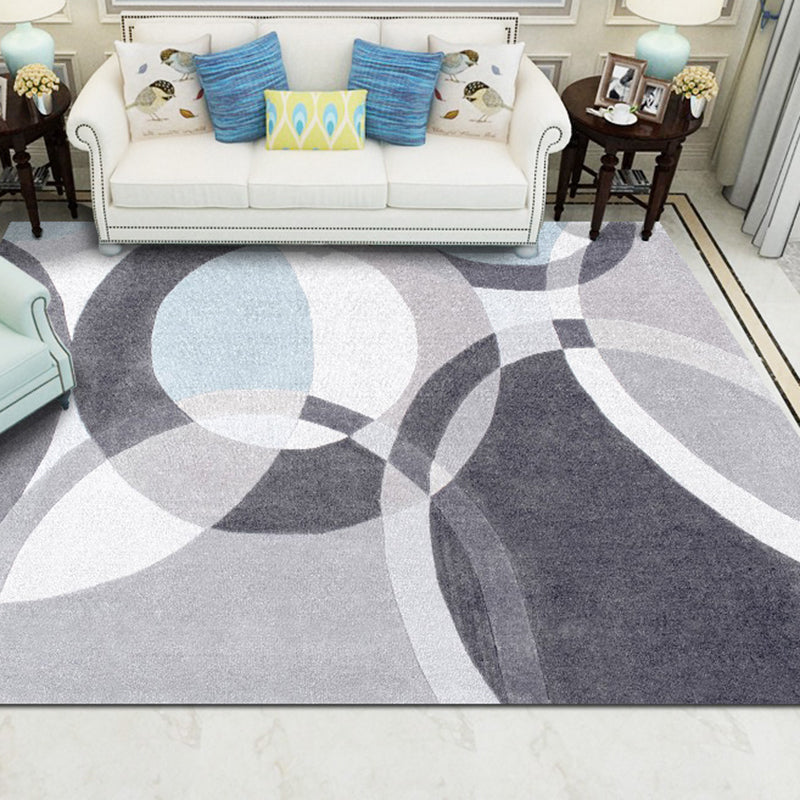 Contemporary Geo Pattern Rug Multi Color Polypropylene Indoor Rug Anti-Slip Backing Easy Care Area Carpet for Parlor Grey Clearhalo 'Area Rug' 'Modern' 'Rugs' Rug' 2463512