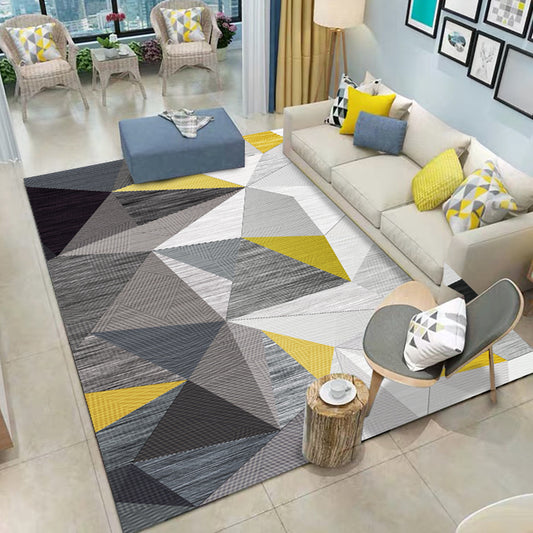 Contemporary Geo Pattern Rug Multi Color Polypropylene Indoor Rug Anti-Slip Backing Easy Care Area Carpet for Parlor Khaki Clearhalo 'Area Rug' 'Modern' 'Rugs' Rug' 2463514