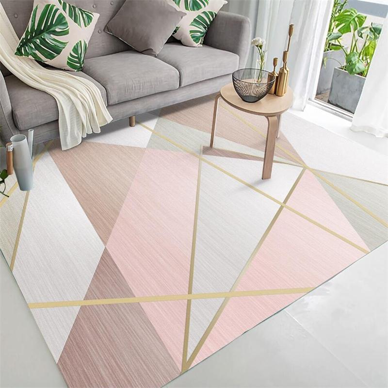 Multi Color Funky Rug Polypropylene Geo Pattern Indoor Rug Anti-Slip Backing Stain-Resistant Carpet for Living Room Pink Clearhalo 'Area Rug' 'Modern' 'Rugs' Rug' 2463519