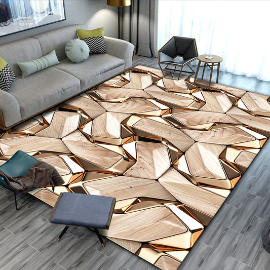 Multi Color Modern Rug Polyster Abstract Print Area Rug Non-Slip Pet Friendly Washable Area Carpet for Living Room Camel Clearhalo 'Area Rug' 'Modern' 'Rugs' Rug' 2463573