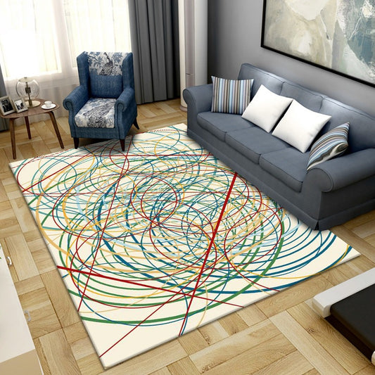 Simplicity Abstract Printed Rug Multicolor Polyster Area Carpet Non-Slip Backing Pet Friendly Indoor Rug for Parlor Beige Clearhalo 'Area Rug' 'Modern' 'Rugs' Rug' 2463586