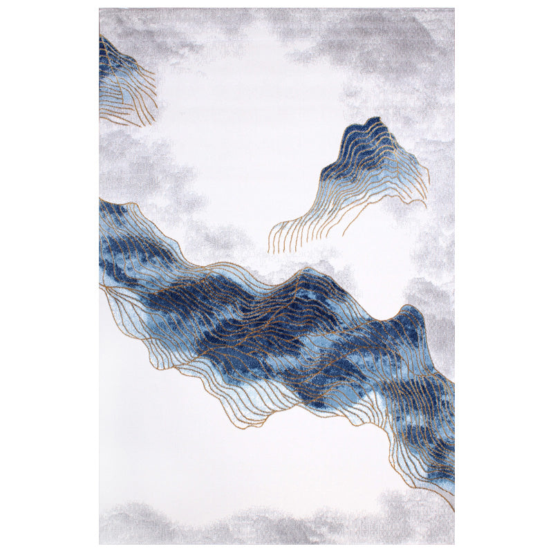 Nordic Living Room Rug Multi Color Abstract Pattern Area Carpet Synthetics Non-Slip Pet Friendly Indoor Rug Peacock Blue Clearhalo 'Area Rug' 'Modern' 'Rugs' Rug' 2463592