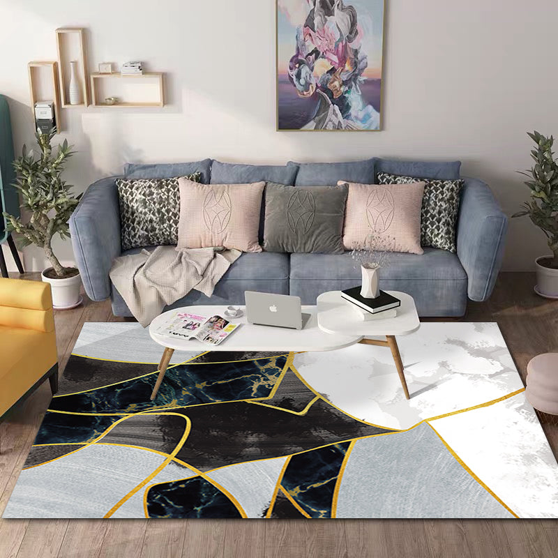Relaxing Geo Printed Rug Multi Color Polypropylene Area Carpet Non-Slip Backing Stain-Resistant Indoor Rug for Bedroom Black Clearhalo 'Area Rug' 'Modern' 'Rugs' Rug' 2463604