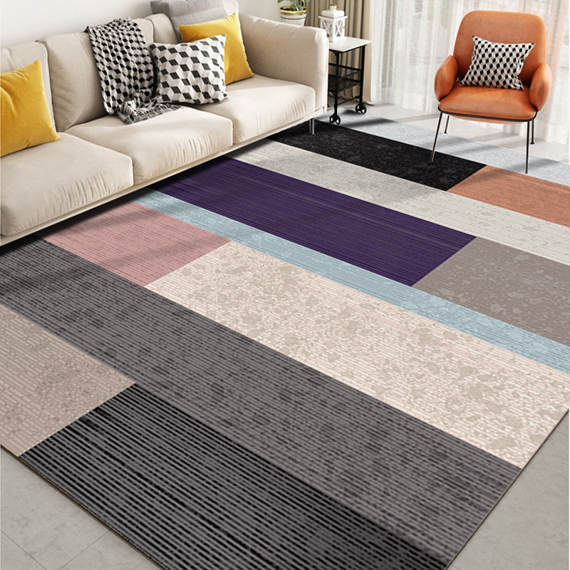Relaxing Geo Printed Rug Multi Color Polypropylene Area Carpet Non-Slip Backing Stain-Resistant Indoor Rug for Bedroom Dark Purple Clearhalo 'Area Rug' 'Modern' 'Rugs' Rug' 2463612