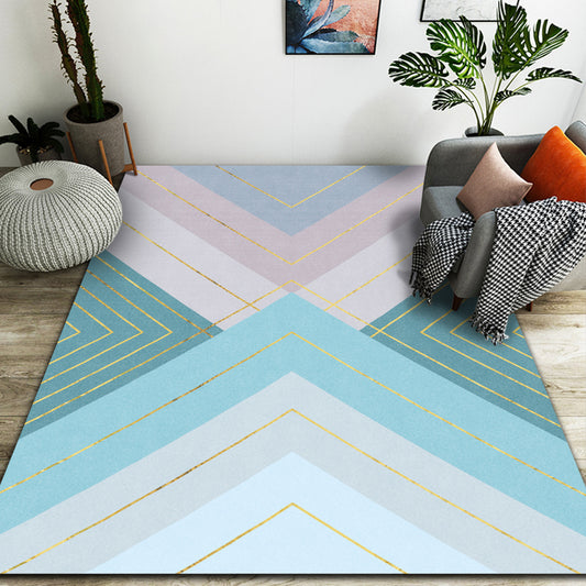Relaxing Geo Printed Rug Multi Color Polypropylene Area Carpet Non-Slip Backing Stain-Resistant Indoor Rug for Bedroom Blue Clearhalo 'Area Rug' 'Modern' 'Rugs' Rug' 2463613