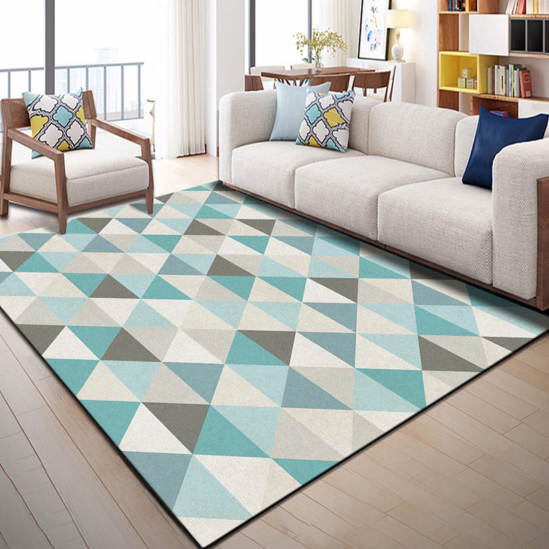 Nordic Geo Printed Rug Multi Color Polypropylene Area Carpet Non-Slip Backing Easy Care Indoor Rug for Parlor Aqua Clearhalo 'Area Rug' 'Modern' 'Rugs' Rug' 2463627