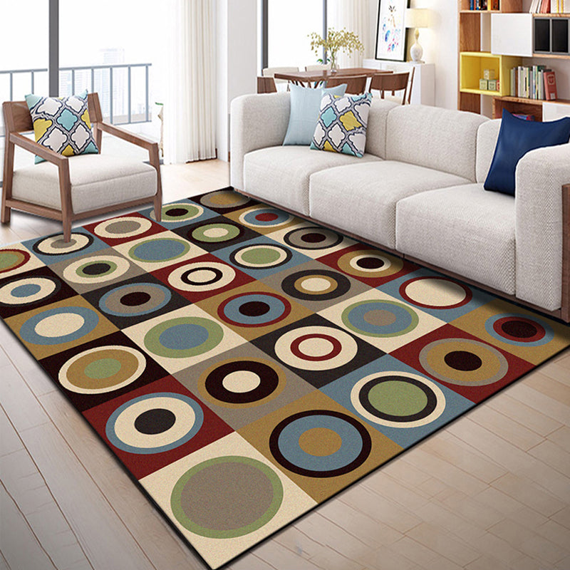 Nordic Geo Printed Rug Multi Color Polypropylene Area Carpet Non-Slip Backing Easy Care Indoor Rug for Parlor Brown Clearhalo 'Area Rug' 'Modern' 'Rugs' Rug' 2463631
