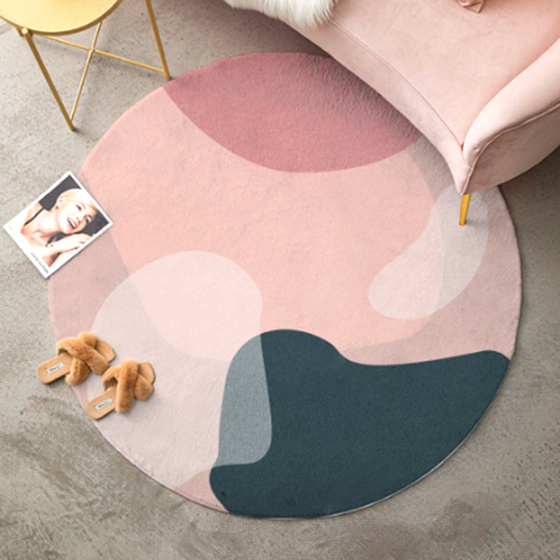 Novelty Decoration Rug Multi Color Geo Printed Area Carpet Synthetics Non-Slip Pet Friendly Washable Indoor Rug Pink Clearhalo 'Area Rug' 'Modern' 'Rugs' Rug' 2463648
